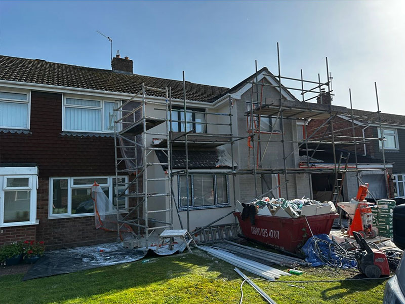 Rendeing work at terraced home